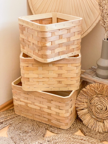 landleben-jamalto - 3er Set Aufbewahrungskörbe Flach